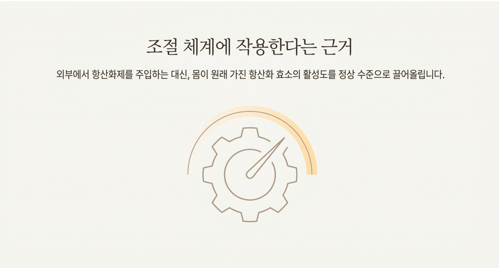 광양자치료는 항산화효소의 활성도를 정상수준으로 올린다(추정가설)